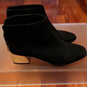 Gold heel booties